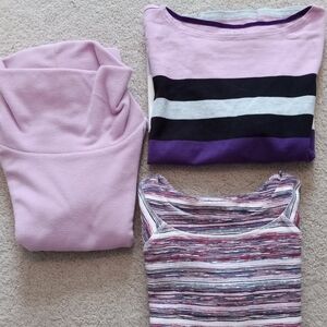 Talbots Lavender, Purple Long Sleeve Shirts Size Small Petite. Set Of 3.